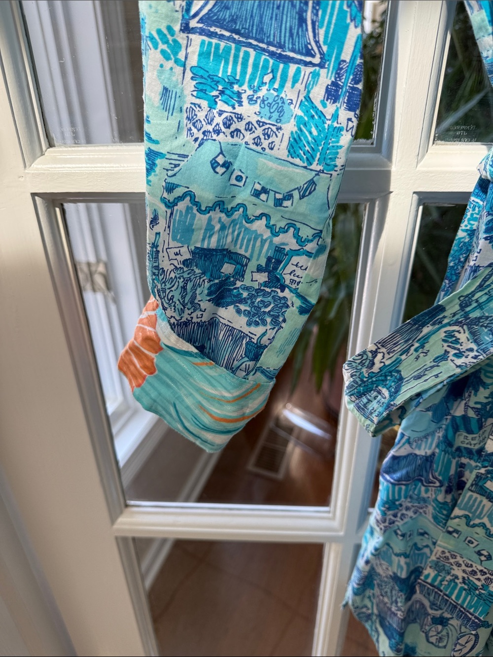 Lilly Pulitzer Blue & Aqua Printed Button-Front Shirt Dress - Picture 3 of 12